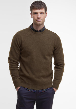 Barbour Men’s Patch Elbow Crew Neck Jumper, Willow Green