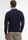 Barbour Men’s Patch Elbow Crew Neck Jumper, Navy