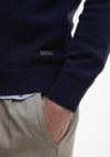 Barbour Men’s Patch Elbow Crew Neck Jumper, Navy