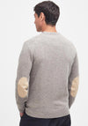 Barbour Men’s Patch Elbow Crew Neck Jumper, Stone Grey