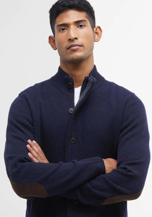 Barbour Men’s Patch Elbow Cardigan, Navy