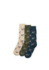 Barbour Pointer Dog Print Socks Gift Set, Green Multi