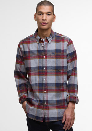 Barbour Men’s Portdown Check Tailored Shirt, Grey Multi