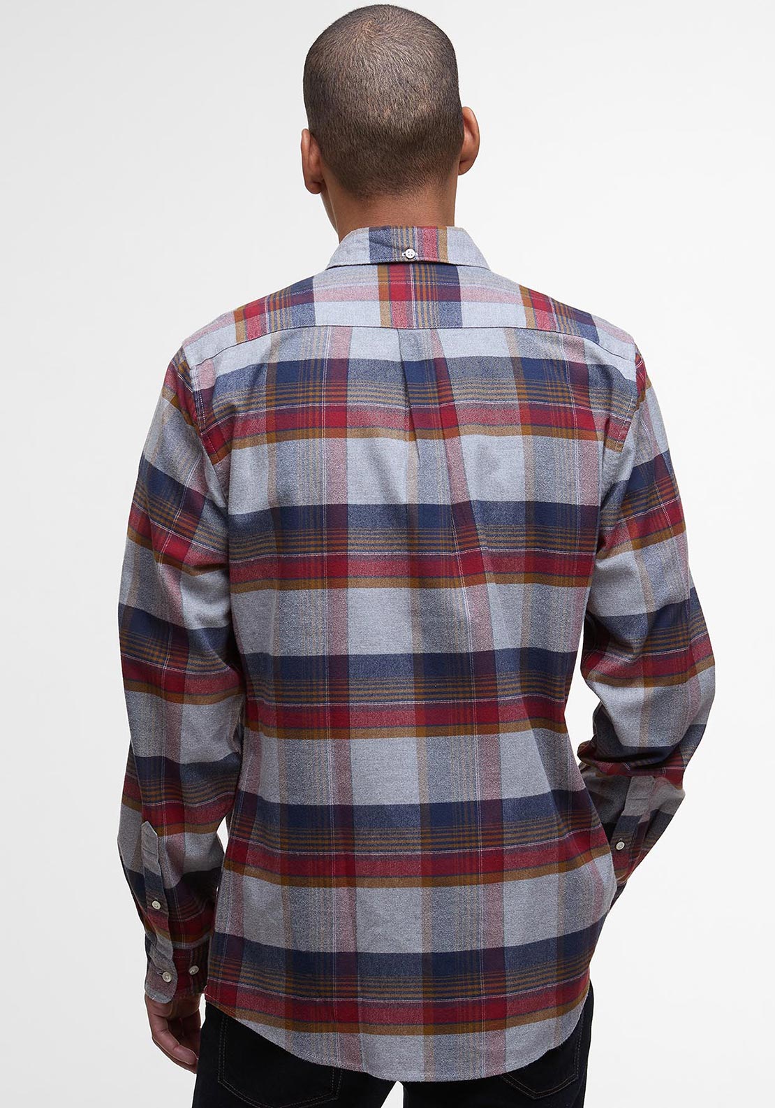 Barbour Men’s Portdown Check Tailored Shirt, Grey Multi