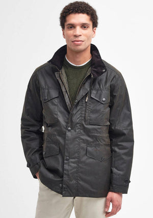 Barbour Men’s Sapper Wax Jacket, Olive Green