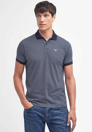 Barbour Shell Print Polo Shirt, Navy