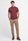 Barbour Mens Tartan Contrast Pique Polo Shirt, Ruby