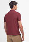 Barbour Mens Tartan Contrast Pique Polo Shirt, Ruby