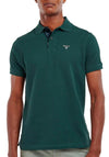 Barbour Men's Tartan Contrast Pique Polo Shirt, Seaweed Green