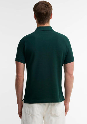 Barbour Men's Tartan Contrast Pique Polo Shirt, Seaweed Green