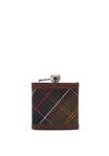 Barbour 6oz Tartan Hip Flask, Dark Brown