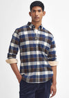 Barbour Men’s Valley Tailored Check Shirt, Ecru & Blue Multi