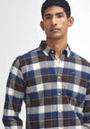 Barbour Men’s Valley Tailored Check Shirt, Ecru & Blue Multi