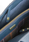 Barbour Alder Large Leather Tote Bag, Navy