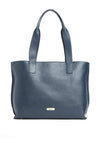 Barbour Alder Large Leather Tote Bag, Navy
