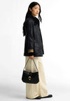 Barbour Alder Leather Medium Shoulder Bag, Black