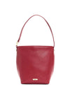 Barbour Cedar Large Leather Bucket Bag, Red