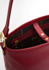 Barbour Cedar Large Leather Bucket Bag, Red