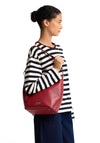 Barbour Cedar Large Leather Bucket Bag, Red