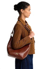 Barbour Cedar Large Leather Bucket Bag, Tan