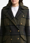 Barbour Cottesmore Checked Tartan Wool Coat, Green