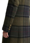 Barbour Cottesmore Checked Tartan Wool Coat, Green