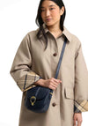Barbour Elm Leather Small Crossbody Bag, Navy