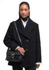 Barbour Rosa Leather Medium Crossbody Bag, Black