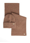 Barbour Winona Beanie & Scarf Gift Set, Mocha Brown