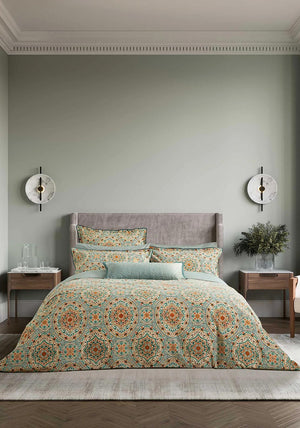 Bedeck Addison Duvet Cover Set, Gold & Teal Green