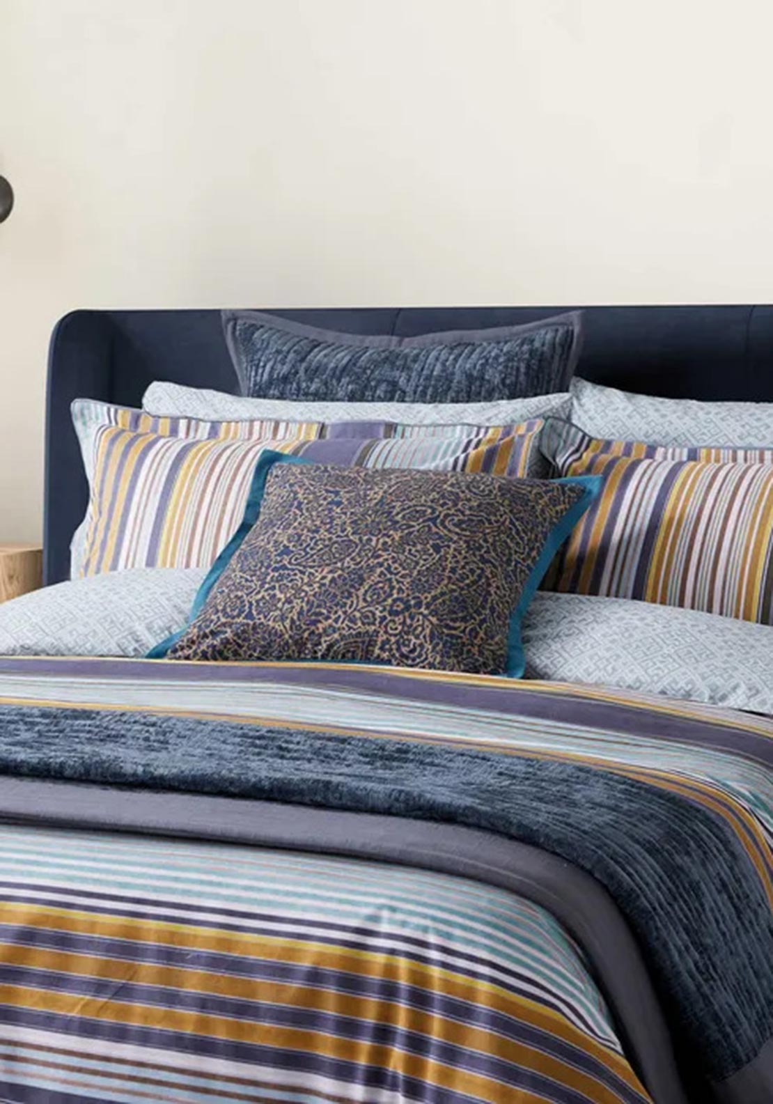 Bedeck Aldin Cover Set, Navy Multi