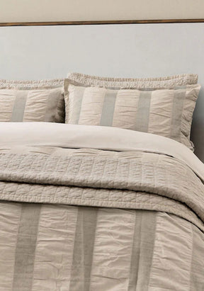 WOVEN WAFFLE STRIPE SKS LINEN