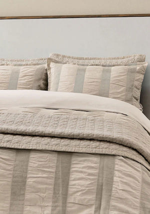 WOVEN WAFFLE STRIPE SKS LINEN