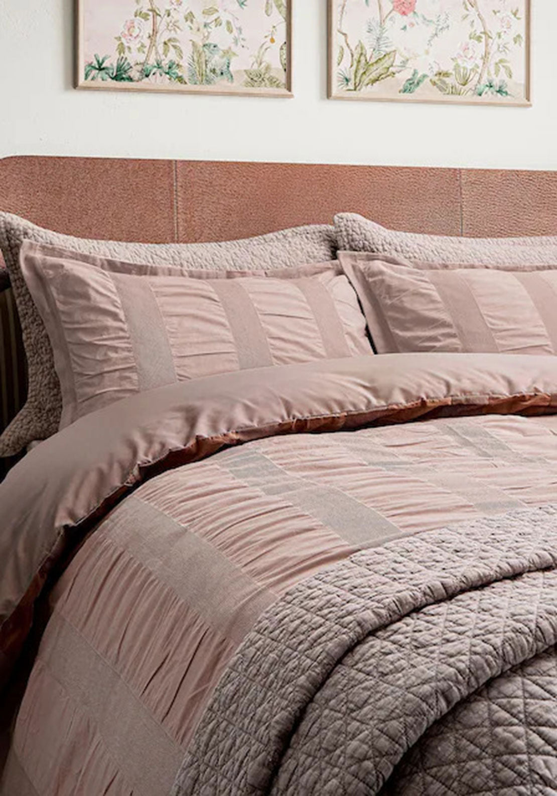 WOVEN WAFFLE STRIPE DB PINK