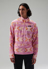 Berghaus Unisex Prism Printed Trango Half Zip Fleece, Pink & Orange
