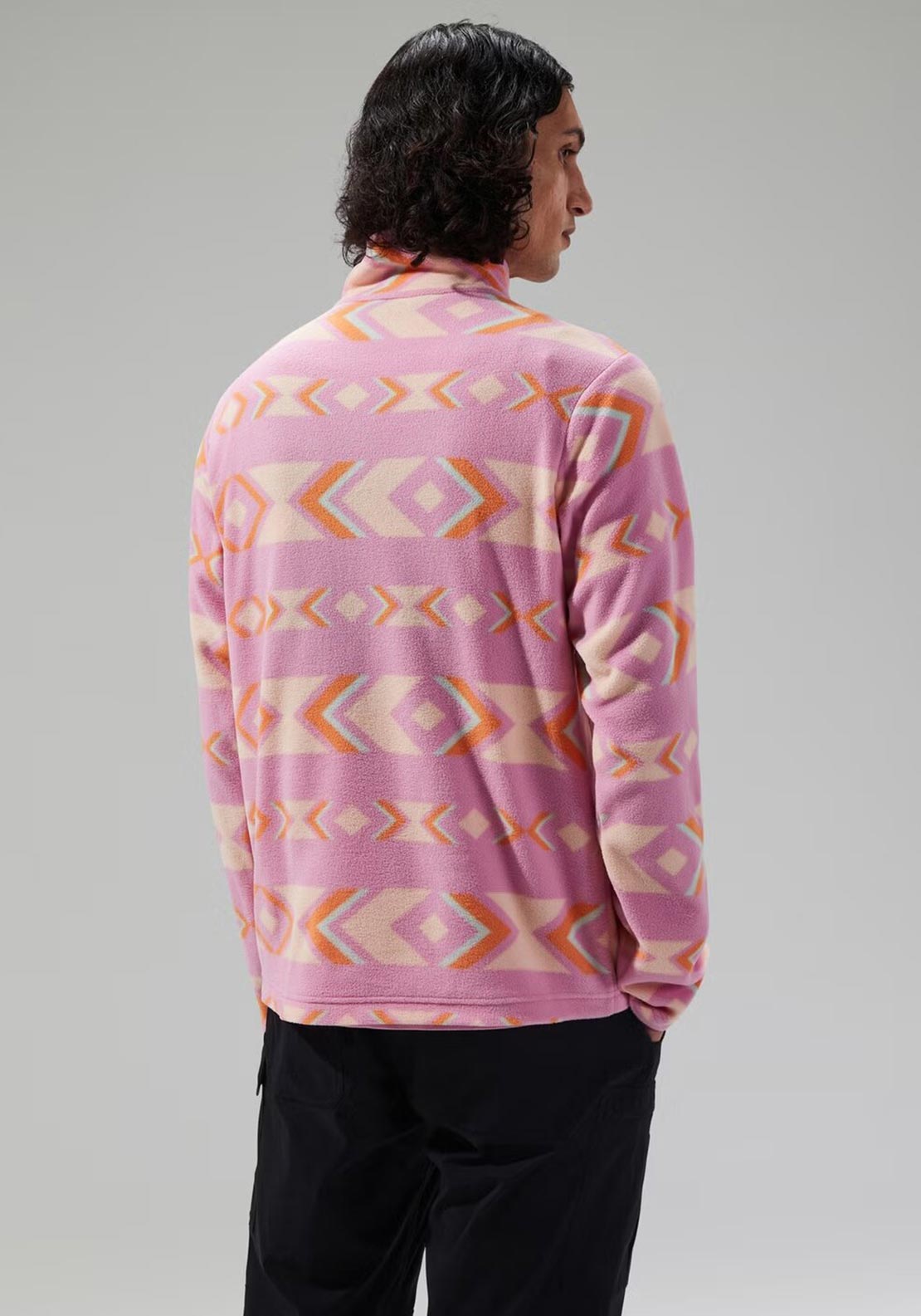 Berghaus Unisex Prism Printed Trango Half Zip Fleece, Pink & Orange