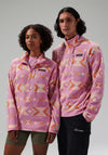 Berghaus Unisex Prism Printed Trango Half Zip Fleece, Pink & Orange