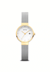 Bering Ladies Solar Watch, Polished Gold