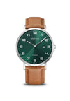 Bering Mens Classic Watch, Silver & Green