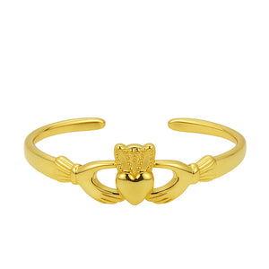 Betty and Biddy Claddagh Adjustable Bangle, Gold