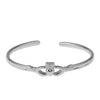 Betty and Biddy Delicate Adjustable Claddagh Bangle, Silver