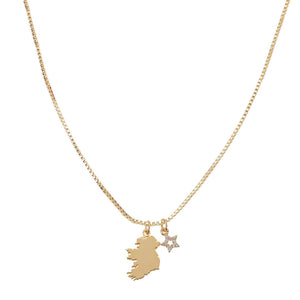 Betty and Biddy The Star Éire Map Necklace, Gold
