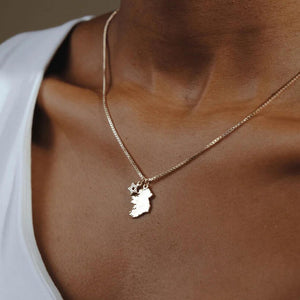 Betty and Biddy The Star Éire Map Necklace, Gold