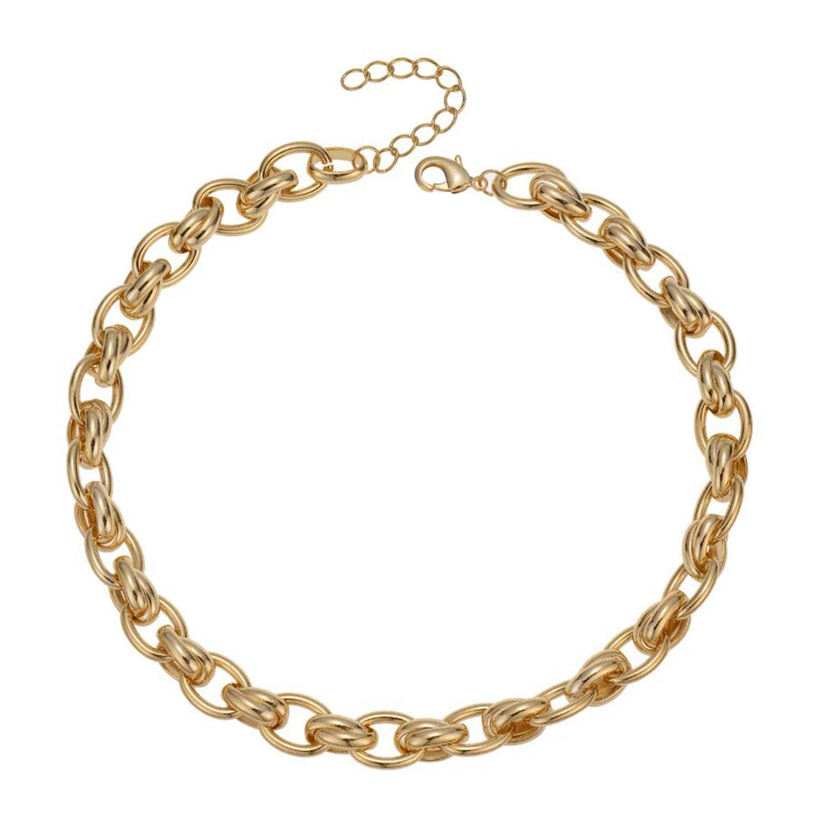 Betty and Biddy Oval Cross Link Necklace, Gold