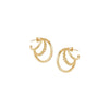 Betty and Biddy Triple Layer Twist Hoops, Gold