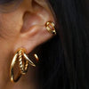 Betty and Biddy Triple Layer Twist Hoops, Gold
