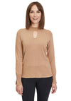 Betty Barclay Cutout Neckline Fine Knit Jumper, Beige