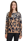 Betty Barclay Leopard Print Knit Sweater, Camel