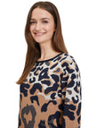 Betty Barclay Leopard Print Knit Sweater, Camel