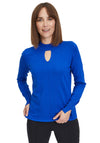 Betty Barclay Cutout Neckline Fine Knit Jumper, Adria Blue